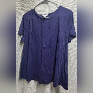 J. Jill Ink Blue Short Sleeve Medium Tee
